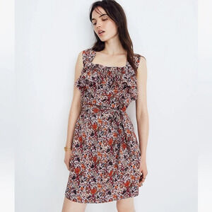 Madewell x Karen Walker® Silk Floral Rosalie Ruffled Dress
